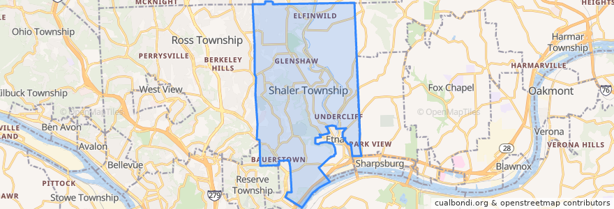 Mapa de ubicacion de Shaler Township.