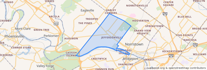 Mapa de ubicacion de West Norriton Township.