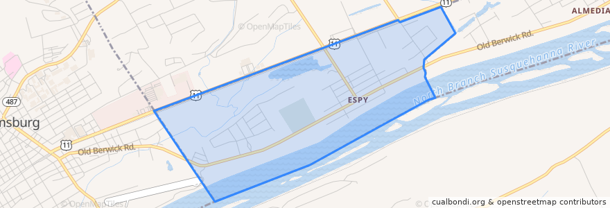 Mapa de ubicacion de Espy.