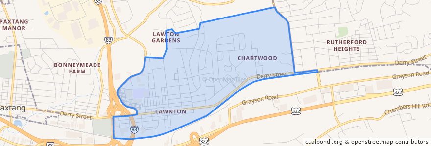 Mapa de ubicacion de Lawnton.