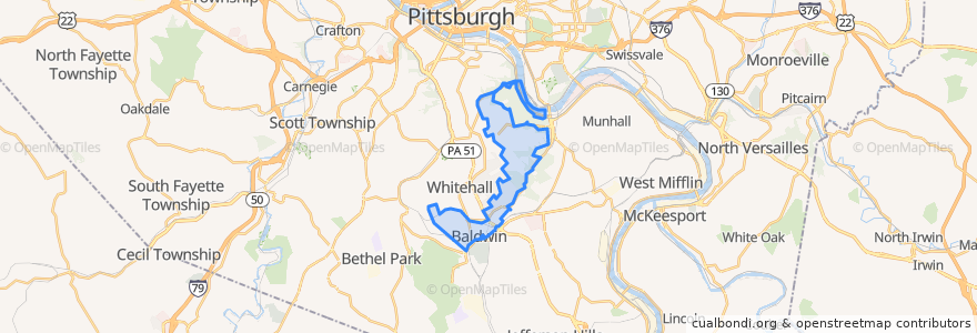 Mapa de ubicacion de Baldwin.