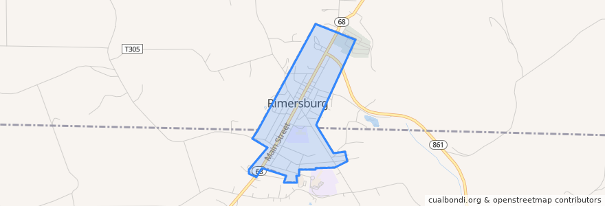Mapa de ubicacion de Rimersburg.