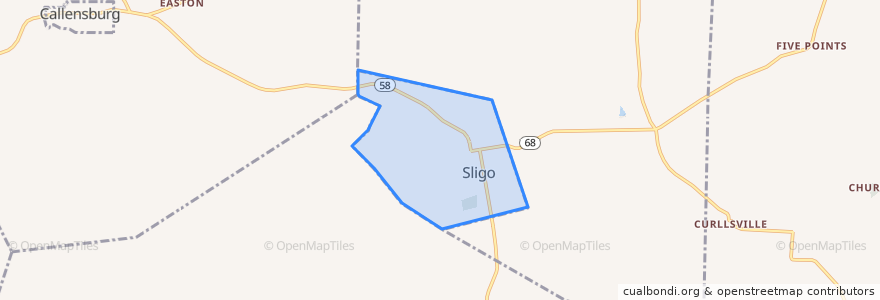 Mapa de ubicacion de Sligo.