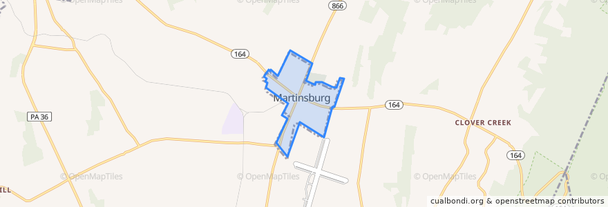 Mapa de ubicacion de Martinsburg.