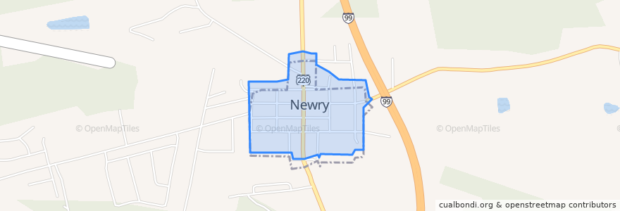Mapa de ubicacion de Newry.