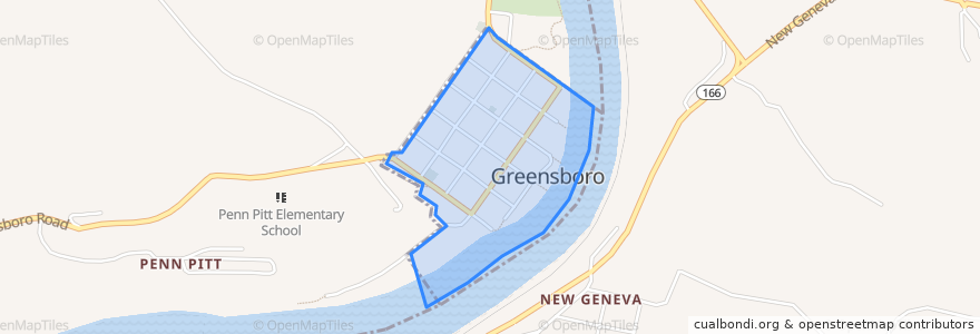 Mapa de ubicacion de Greensboro.