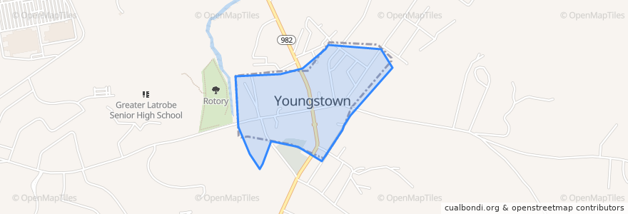 Mapa de ubicacion de Youngstown.