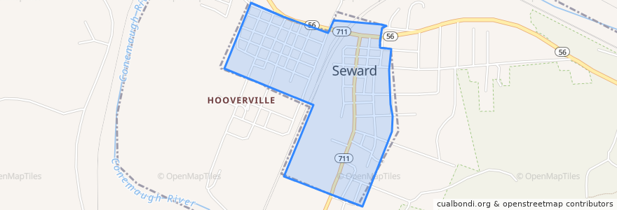 Mapa de ubicacion de Seward.