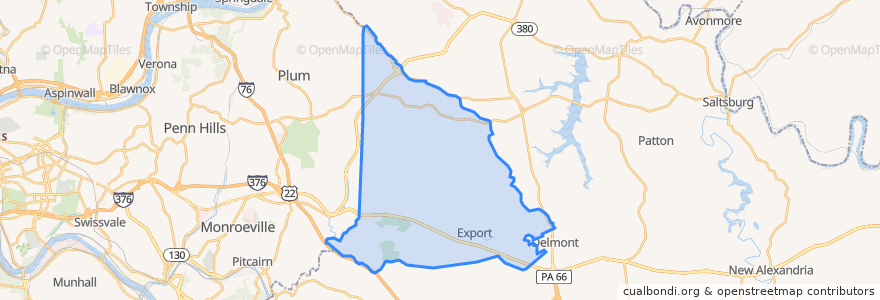 Mapa de ubicacion de Murrysville.