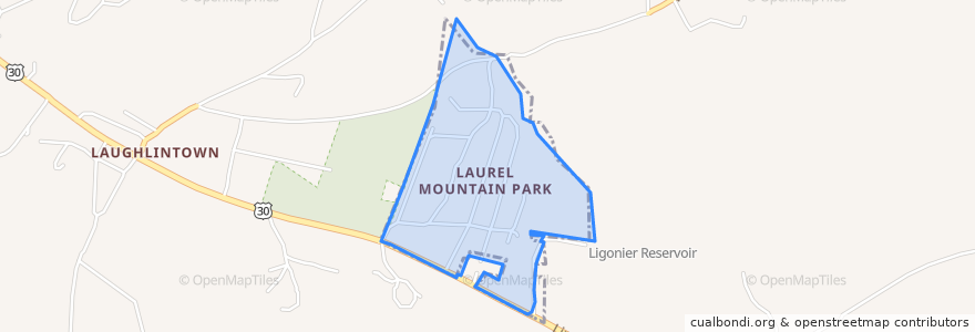 Mapa de ubicacion de Laurel Mountain.