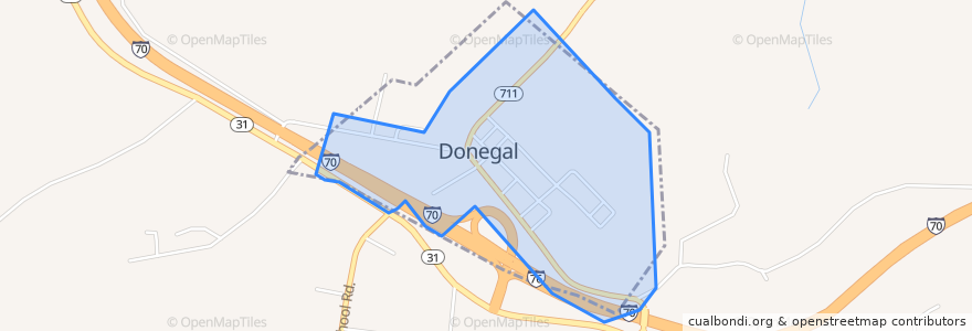 Mapa de ubicacion de Donegal.