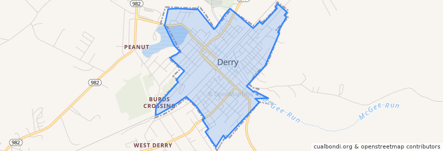 Mapa de ubicacion de Derry.
