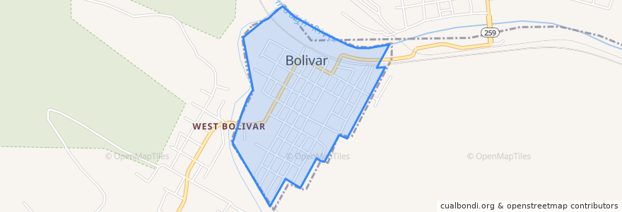 Mapa de ubicacion de Bolivar.