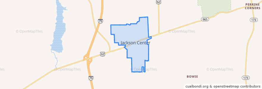 Mapa de ubicacion de Jackson Center.