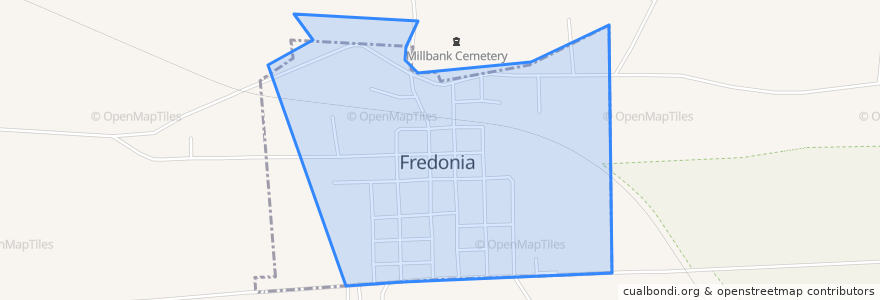 Mapa de ubicacion de Fredonia.
