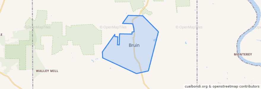 Mapa de ubicacion de Bruin.