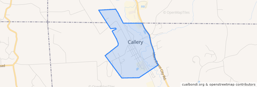 Mapa de ubicacion de Callery.
