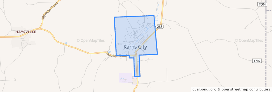 Mapa de ubicacion de Karns City.