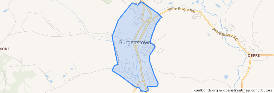 Mapa de ubicacion de Burgettstown.