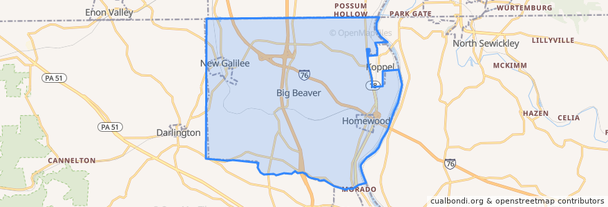 Mapa de ubicacion de Big Beaver.