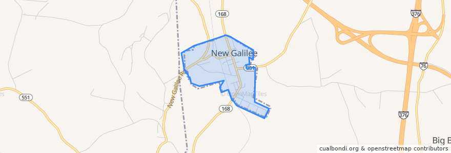 Mapa de ubicacion de New Galilee.