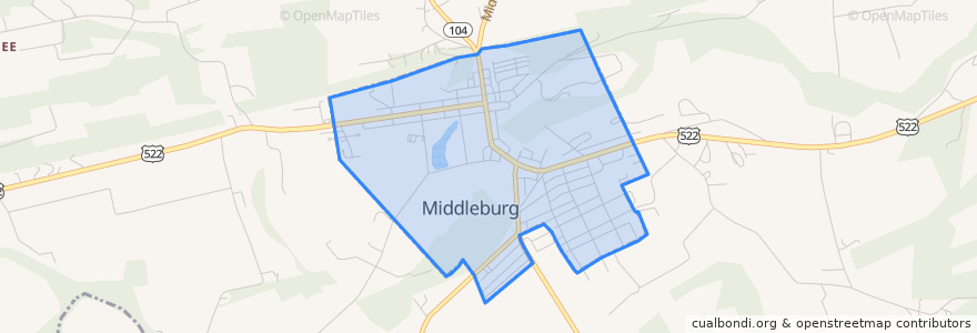 Mapa de ubicacion de Middleburg.