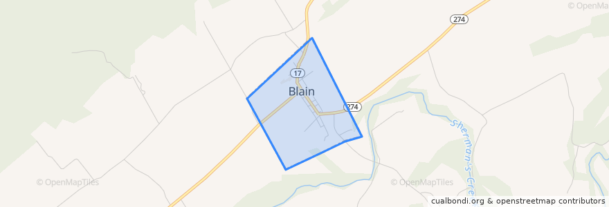 Mapa de ubicacion de Blain.