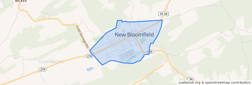 Mapa de ubicacion de Bloomfield.