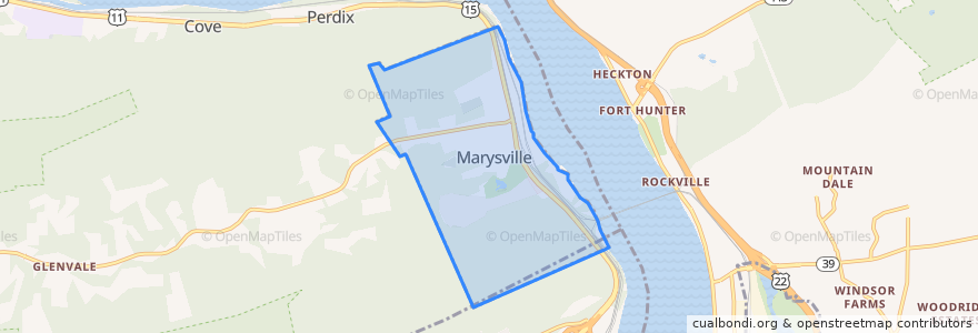 Mapa de ubicacion de Marysville.