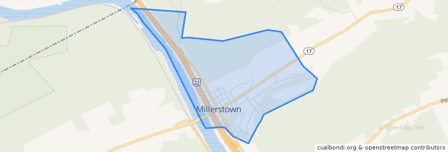 Mapa de ubicacion de Millerstown.