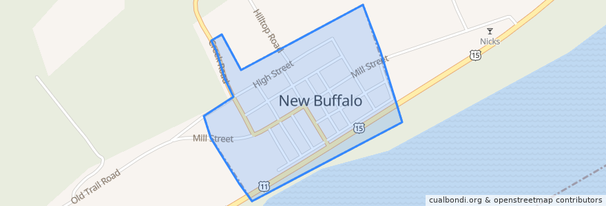 Mapa de ubicacion de New Buffalo.