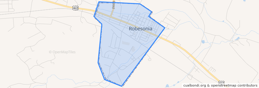 Mapa de ubicacion de Robesonia.