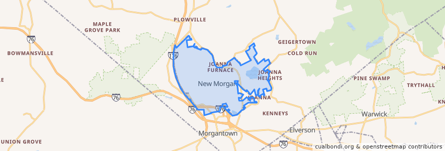 Mapa de ubicacion de New Morgan.