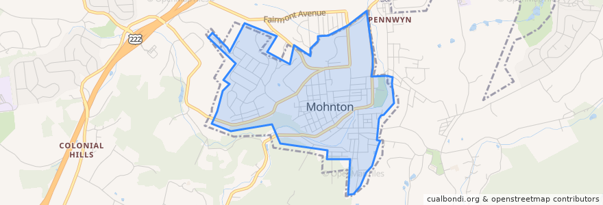 Mapa de ubicacion de Mohnton.