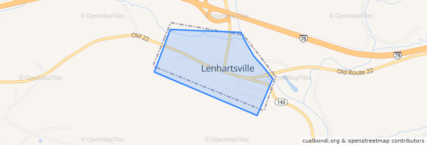 Mapa de ubicacion de Lenhartsville.