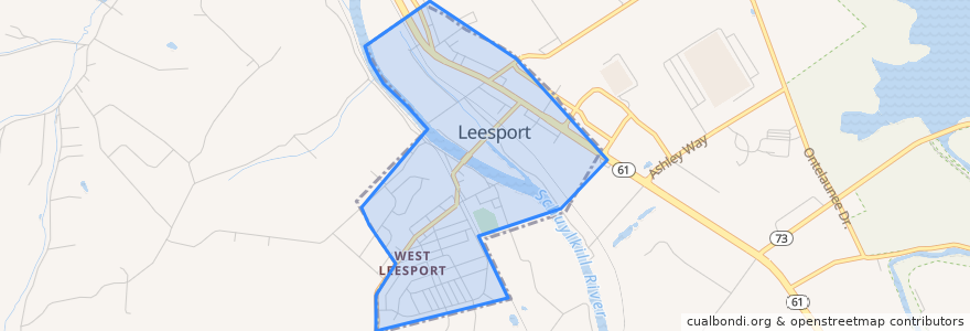Mapa de ubicacion de Leesport.