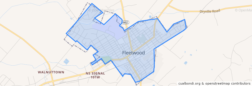 Mapa de ubicacion de Fleetwood.