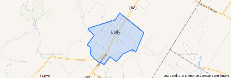 Mapa de ubicacion de Bally.