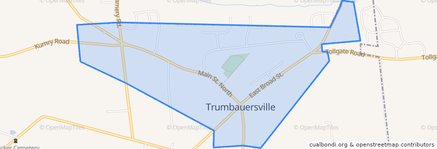 Mapa de ubicacion de Trumbauersville.