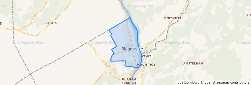 Mapa de ubicacion de Riegelsville.