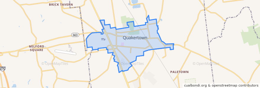 Mapa de ubicacion de Quakertown.