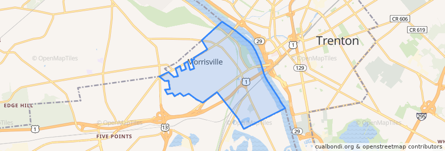 Mapa de ubicacion de Morrisville.