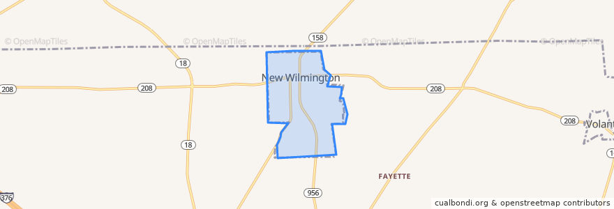 Mapa de ubicacion de New Wilmington.