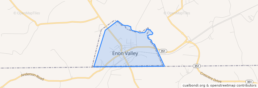 Mapa de ubicacion de Enon Valley.