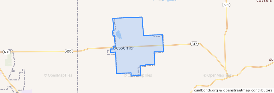 Mapa de ubicacion de Bessemer.