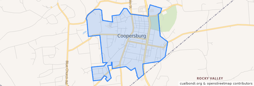 Mapa de ubicacion de Coopersburg.