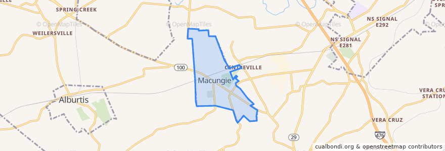 Mapa de ubicacion de Macungie.