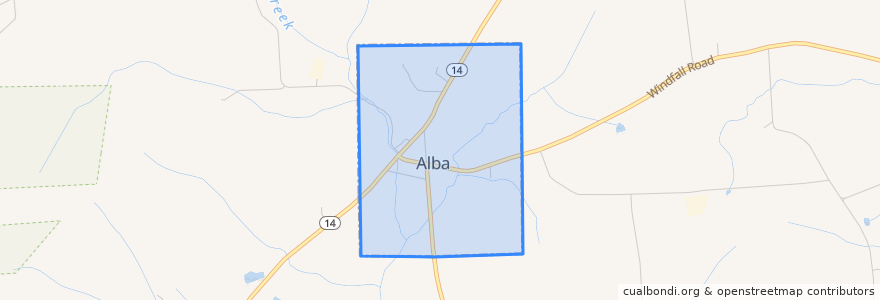 Mapa de ubicacion de Alba.