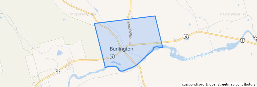 Mapa de ubicacion de Burlington.