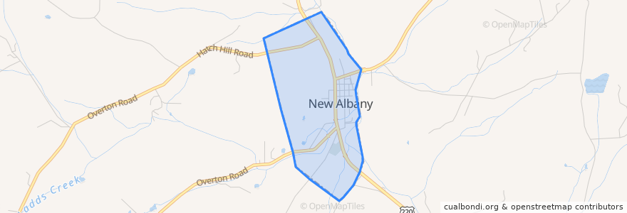 Mapa de ubicacion de New Albany.